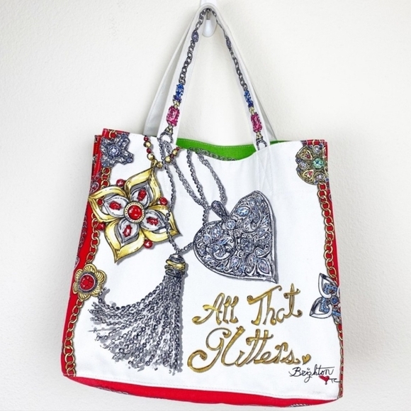 Brighton All That Glitters Canvas Tote In Multicolor - Picture 12 of 16
